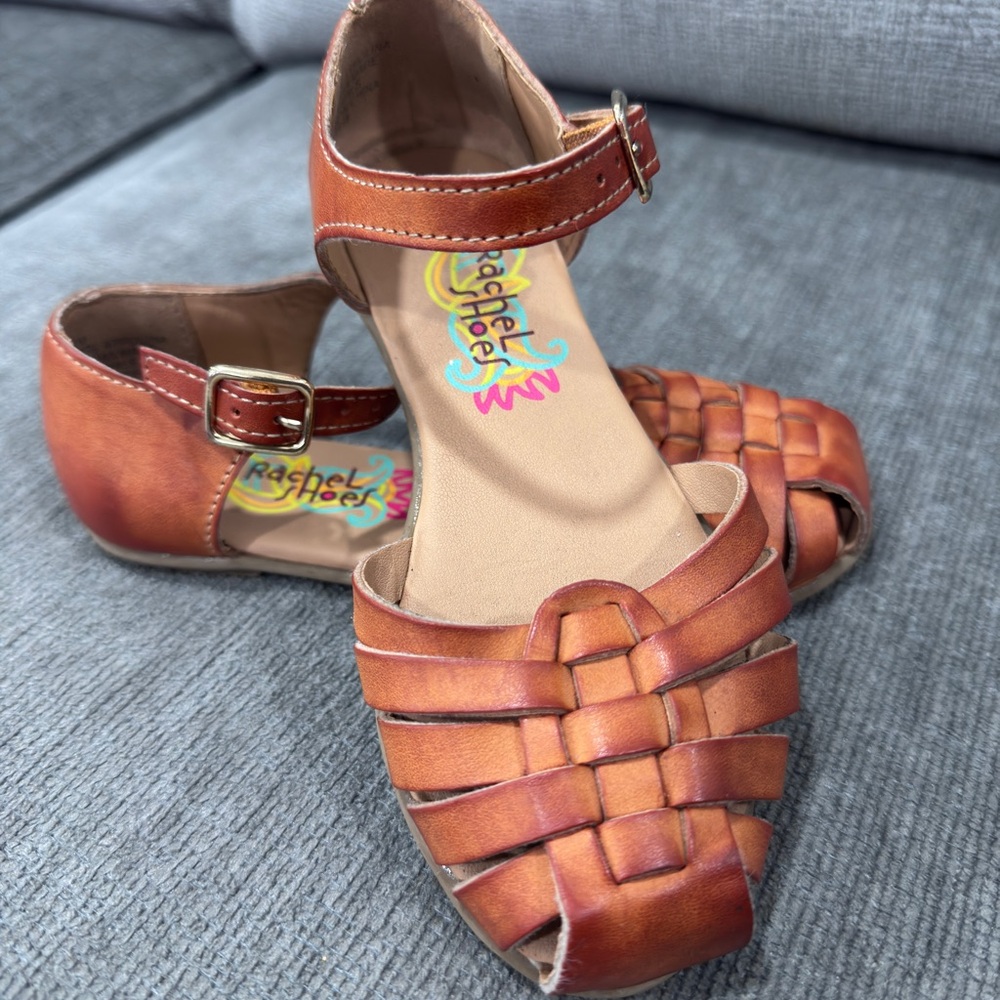Rachel Shoes Kids Tan Woven Sandals
